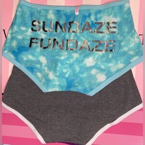 2 new Victoria’s Secret PINK Boyshort bundle Pink shortie cotton panties tie dye